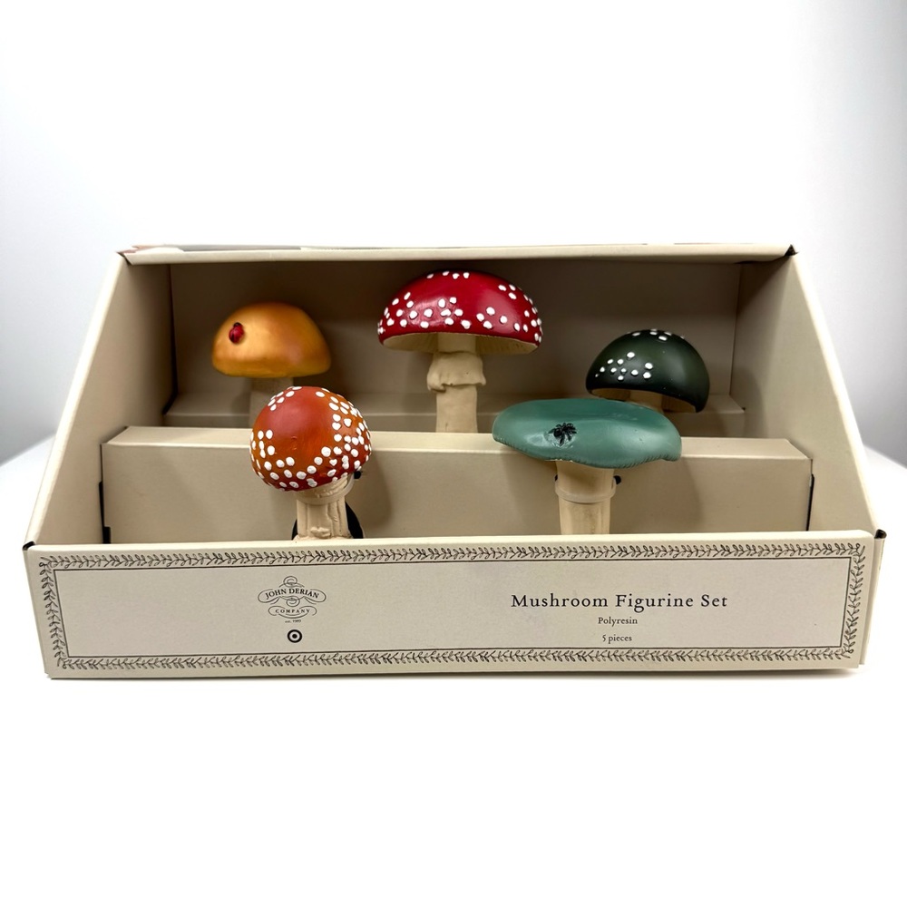 John Derian Mushroom Fungi 5PC Decorative Figurines NWT - Picture 2 of 12